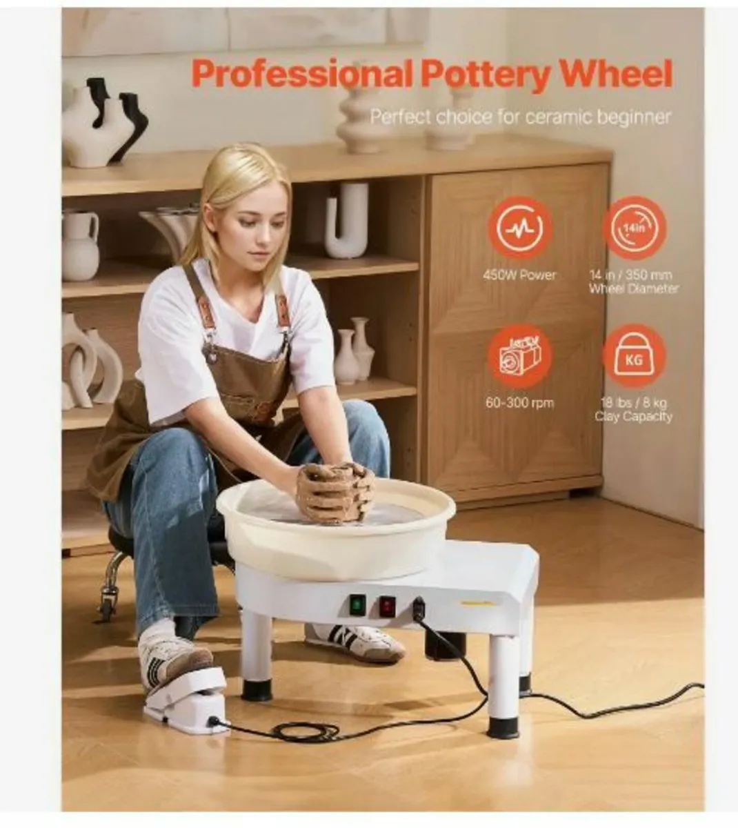 Pottery Wheel 35 cm Ceramic Wheel Machine - Image 3