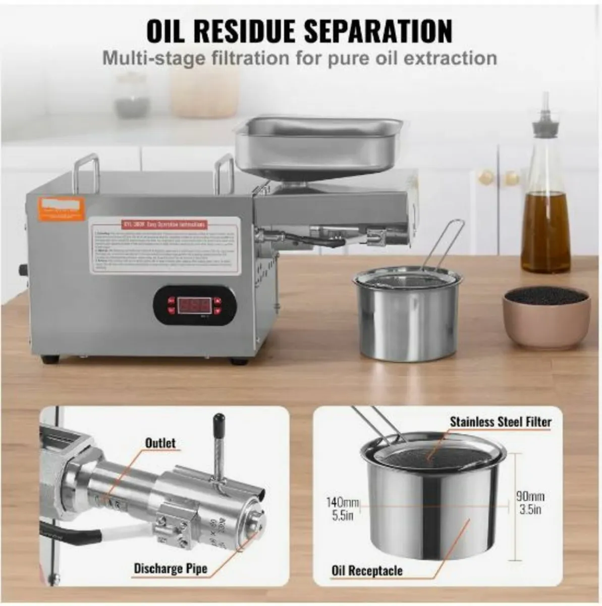 Electric Oil Press Machine, 850W - Image 3
