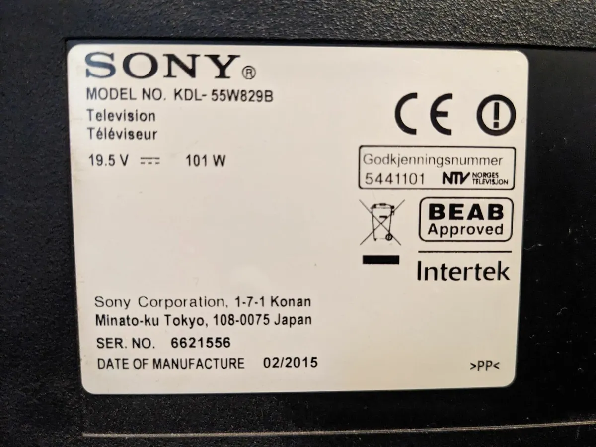 Sony Bravia TV, 55inch - Image 2