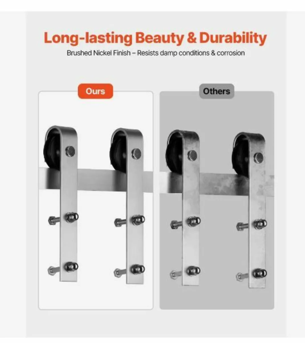 6FT Sliding Barn Door Hardware Kit - Image 2