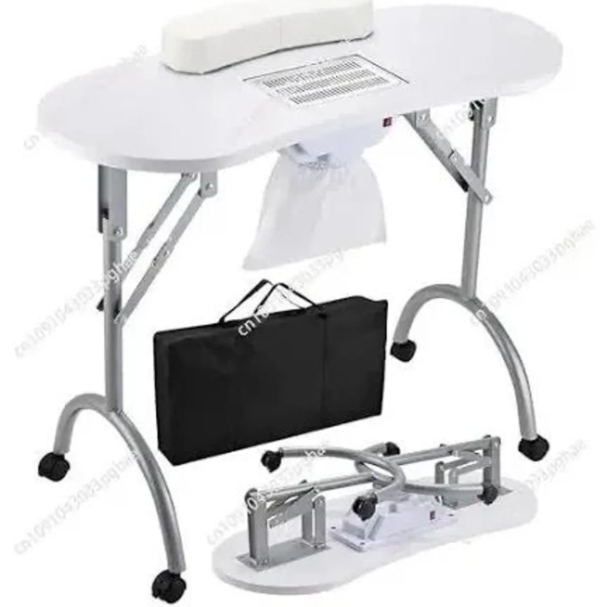 Foldable Manicure Table with Dust Collector Fan