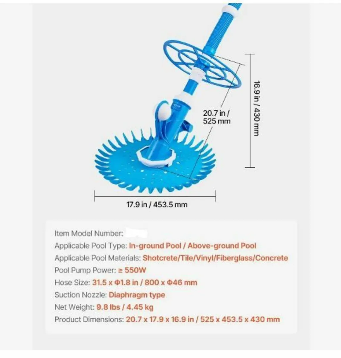Suction Pool Cleaner Vacuum Cleaner 12 - Image 4