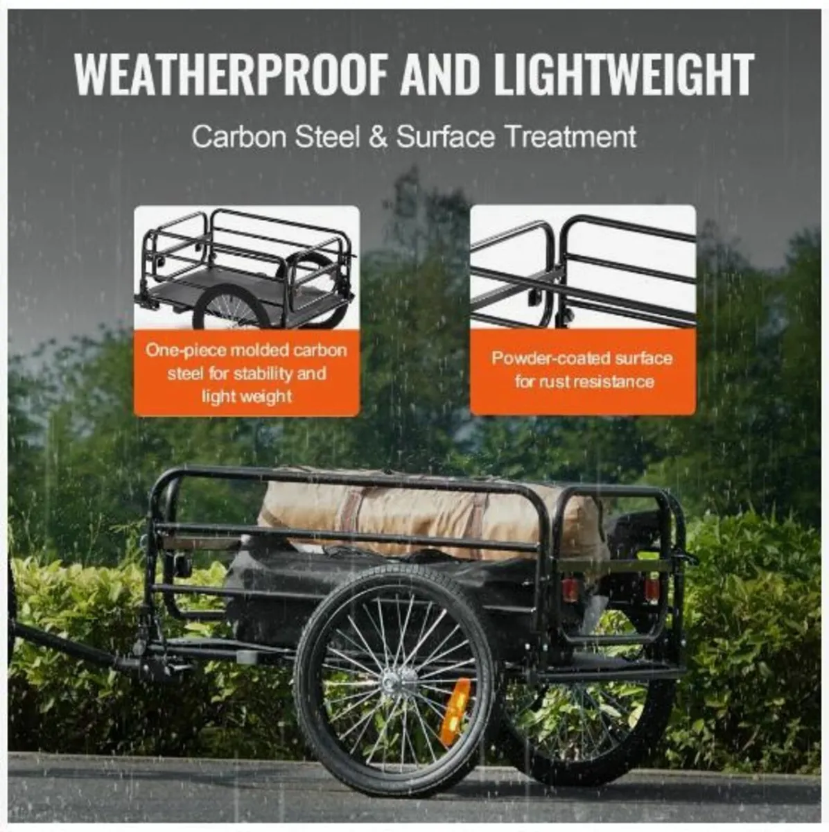 Bike Cargo Trailer, 72.5 kg Load Capacity - Image 4