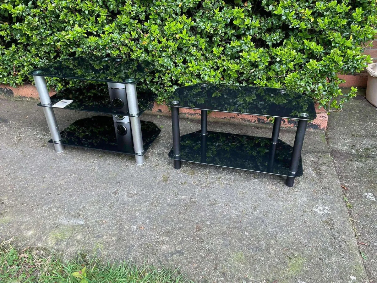 2 glass tv units - Image 1
