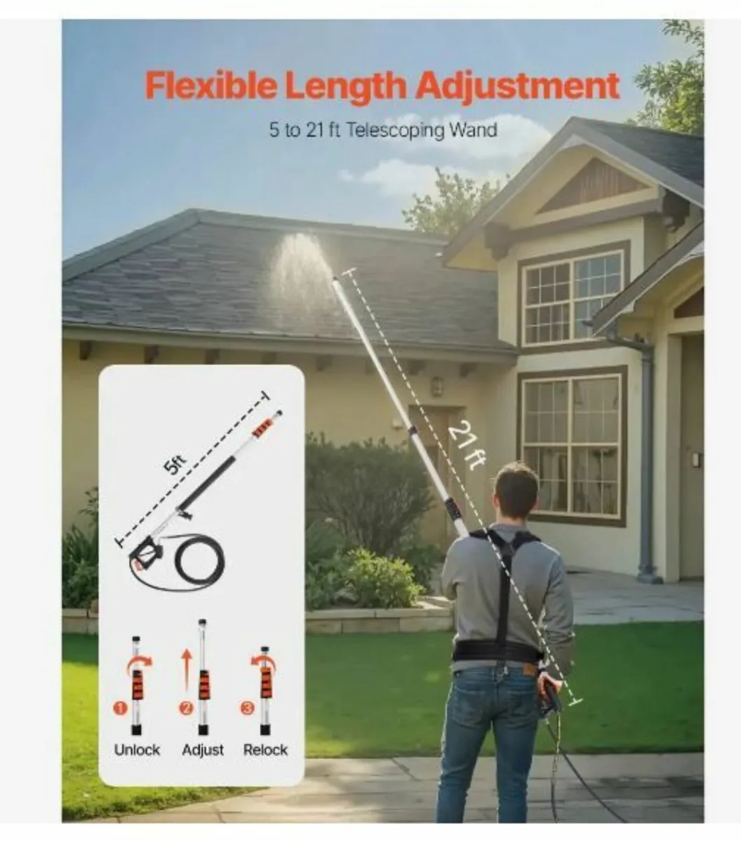 Pressure Washer Telescoping Wand 21 ft - Image 2