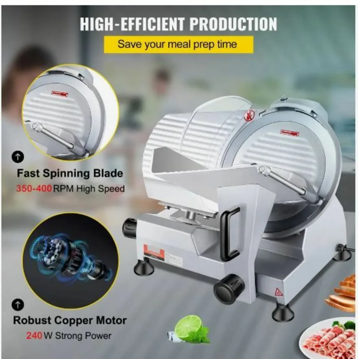 Commercial Meat Slicer, 240W Electric - Image 2