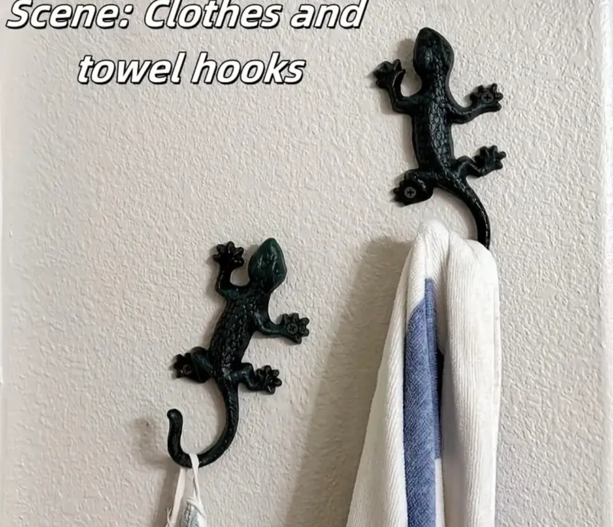 4 pcs new gecko cast iron wall hocks - Image 1