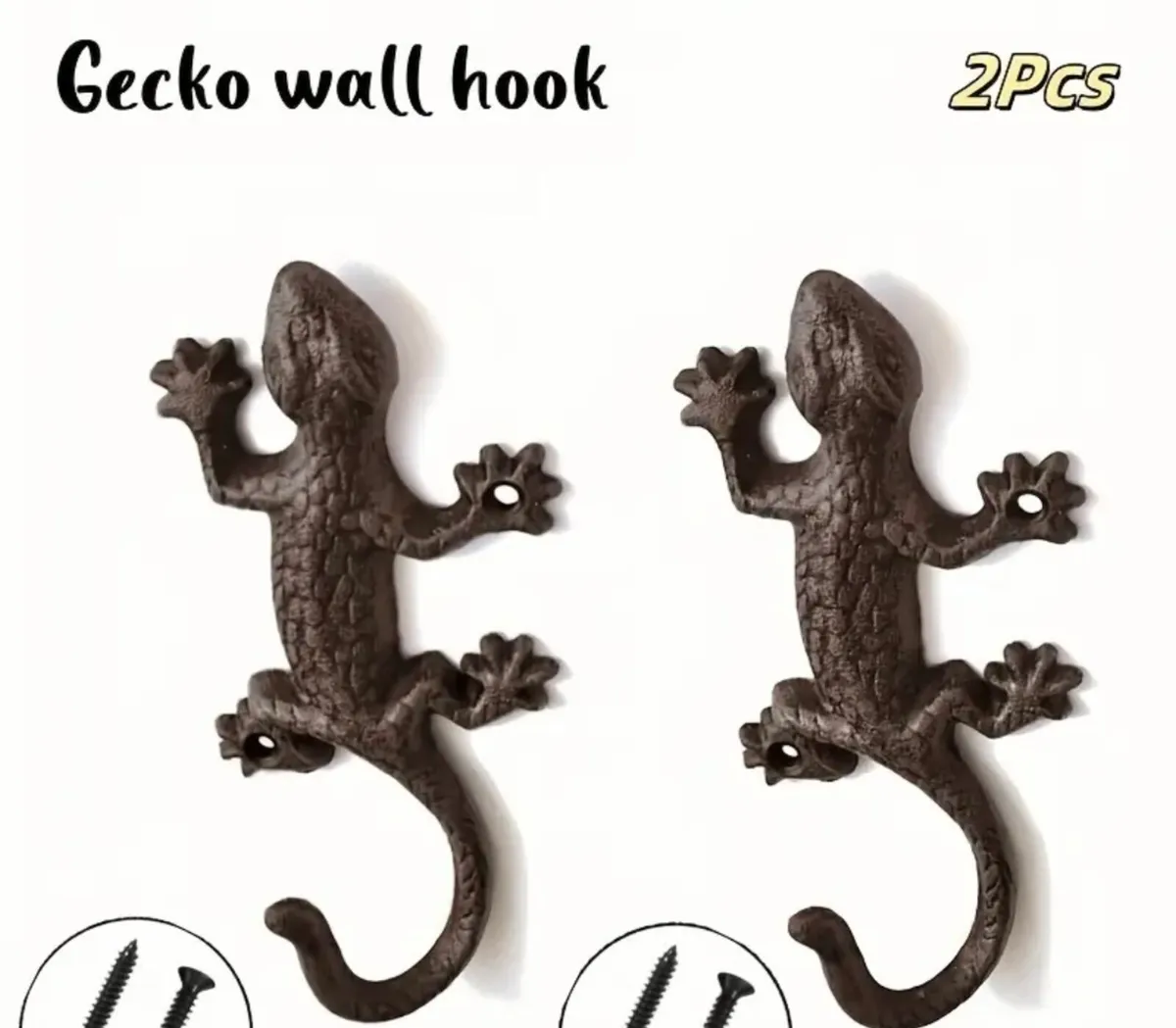 4 pcs new gecko cast iron wall hocks - Image 2