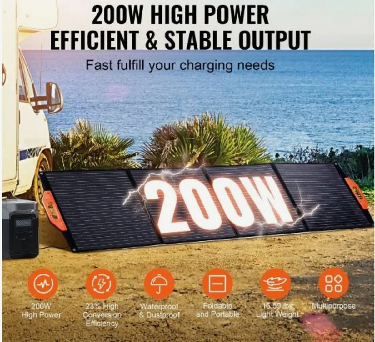 Portable Monocrystalline Solar Panel 200W - Image 1