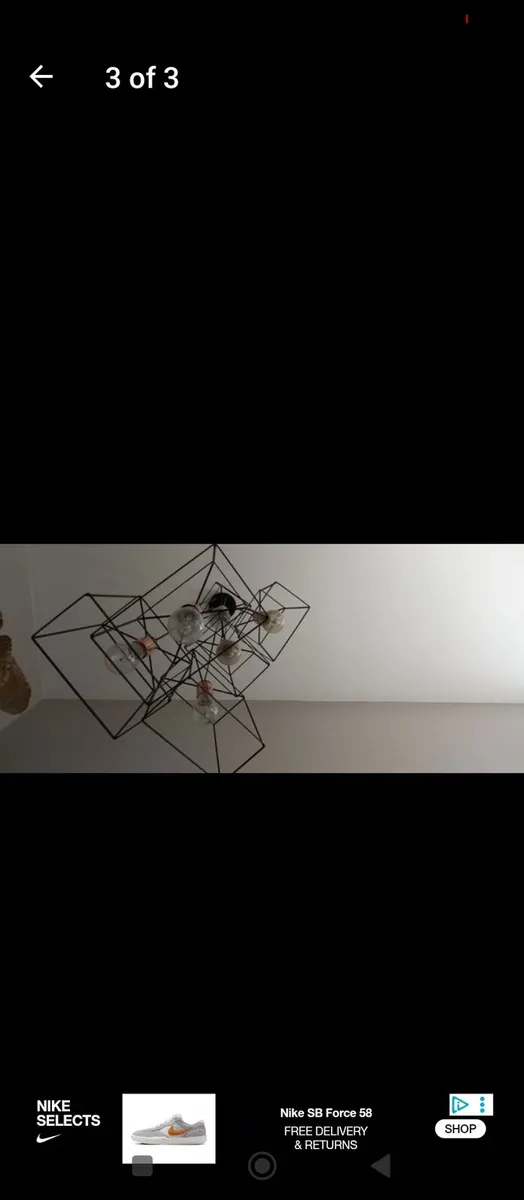 Black & Copper 6 Light Caged Cluster Pendant - Image 3