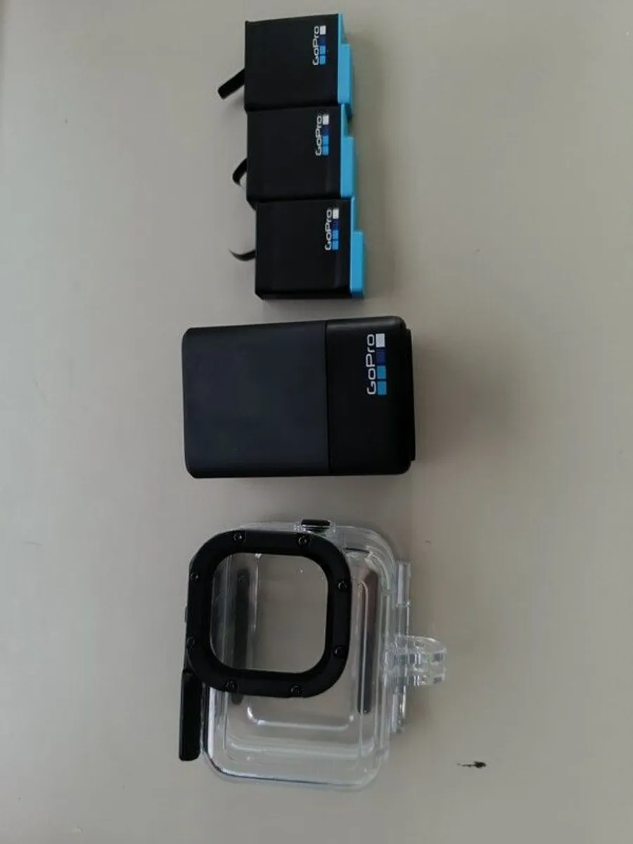 GoPro Hero 8 Camera Accessories 3x Batteries, Dual Charger & Protective Case - Image 1