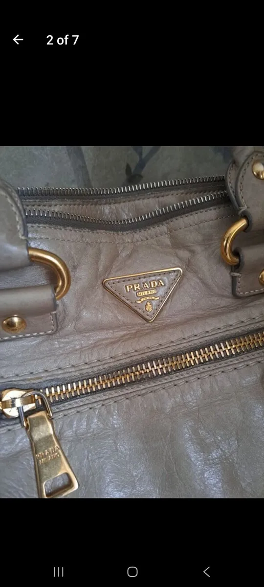 Prada beige gold details bag Authentic - Image 2