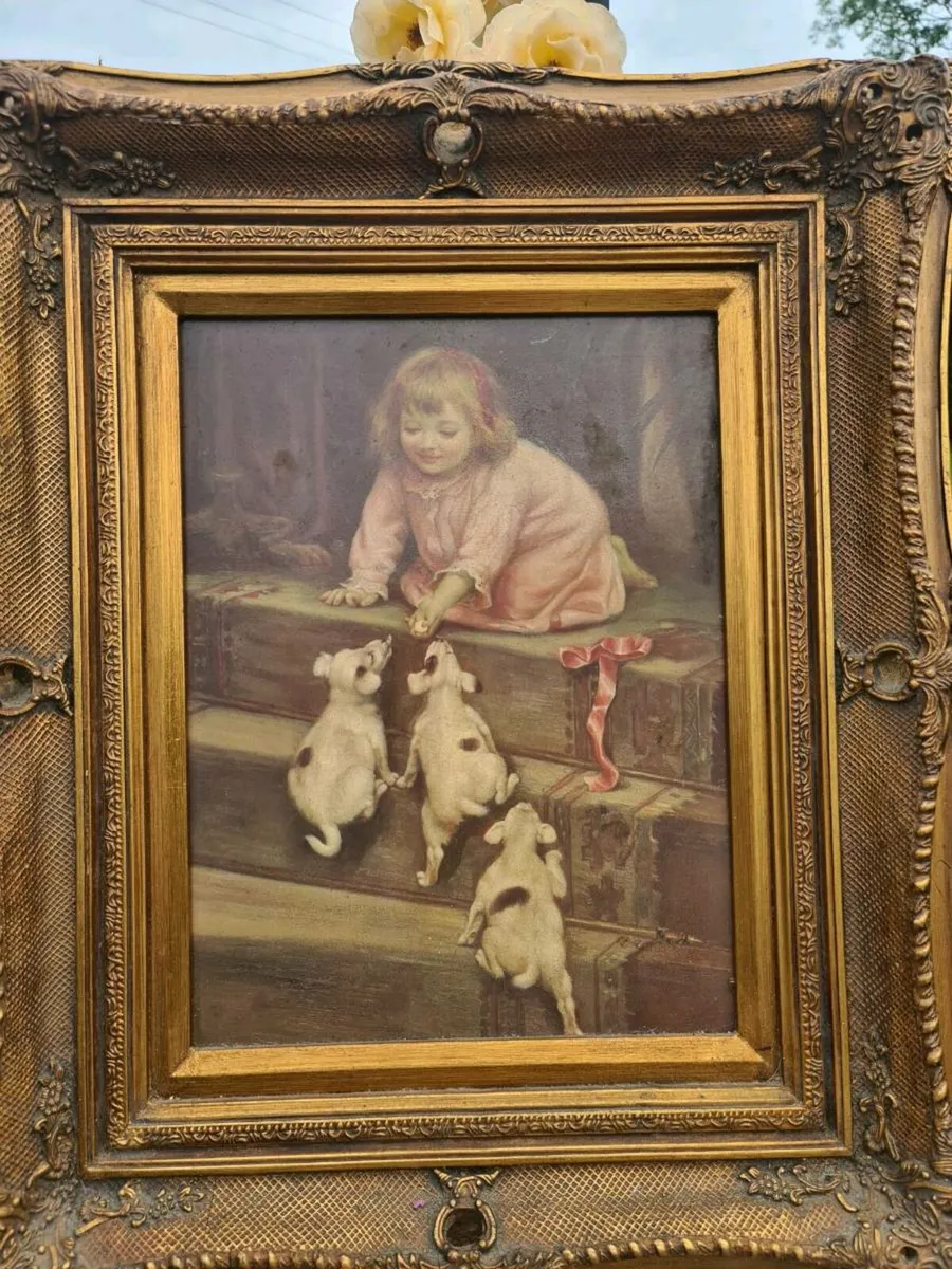 Antique large oleograph - Image 1