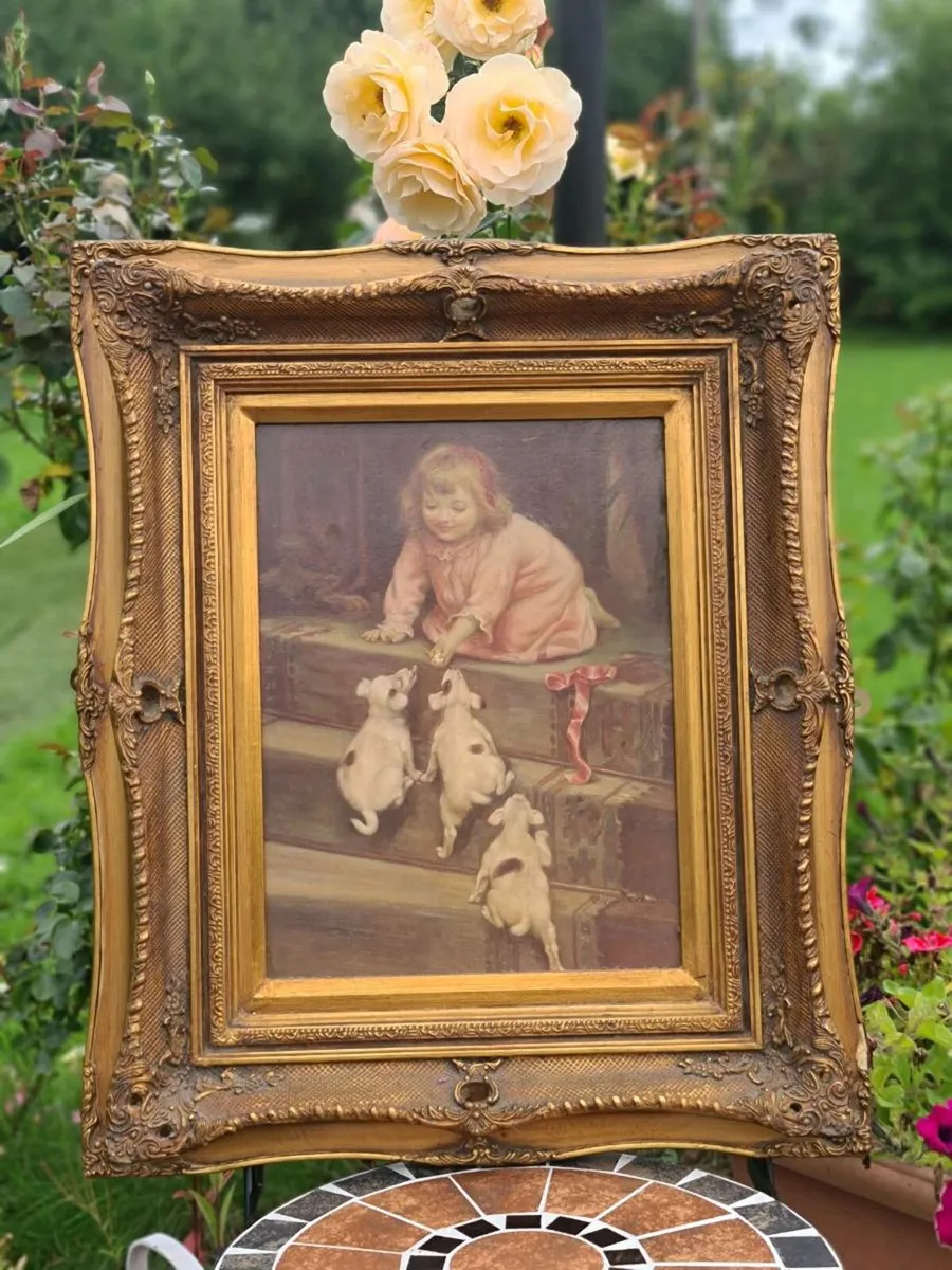 Antique large oleograph - Image 4