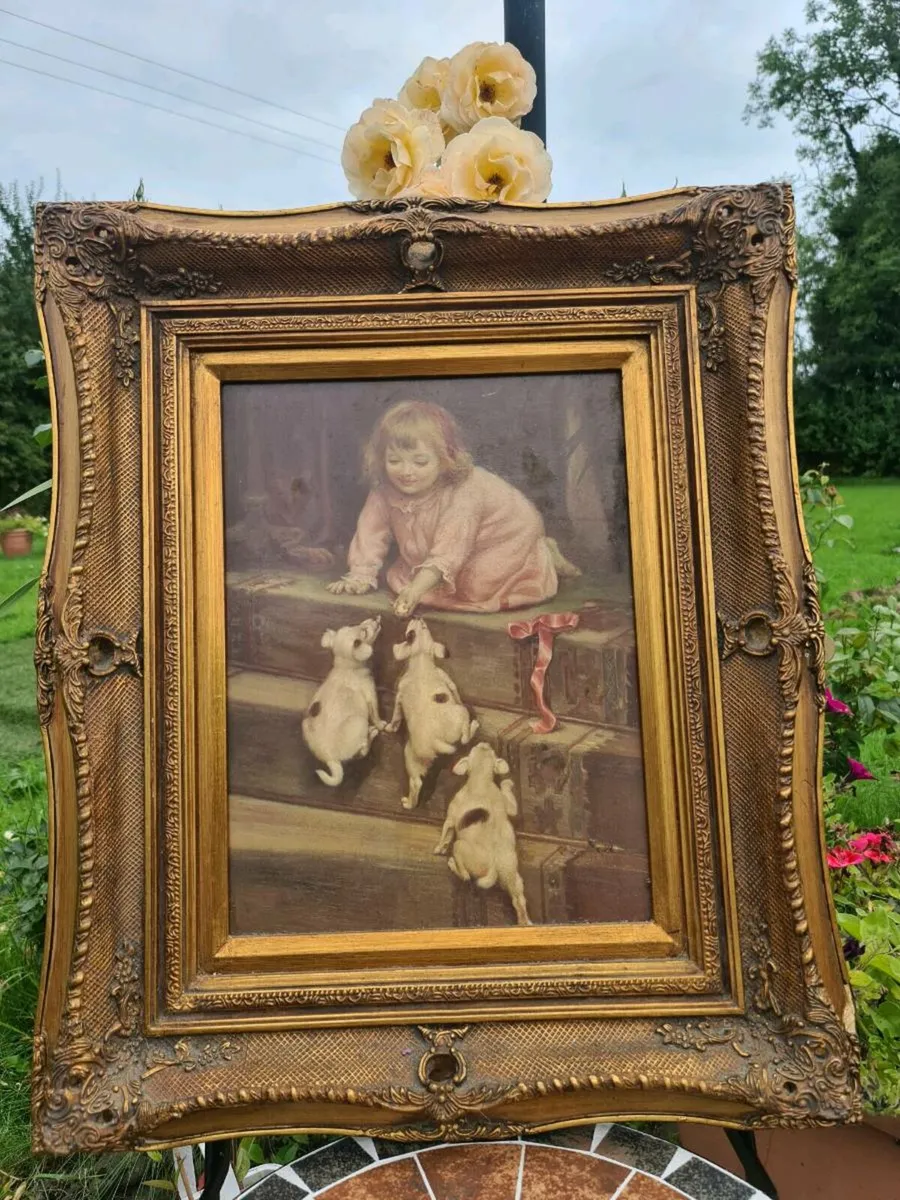 Antique large oleograph - Image 1