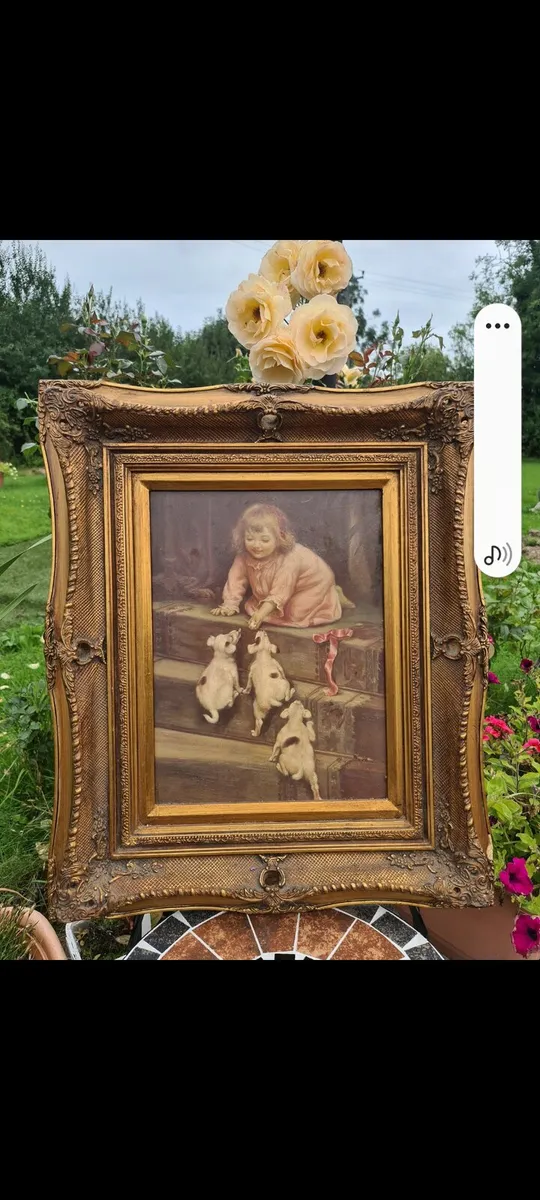 Antique large oleograph - Image 3