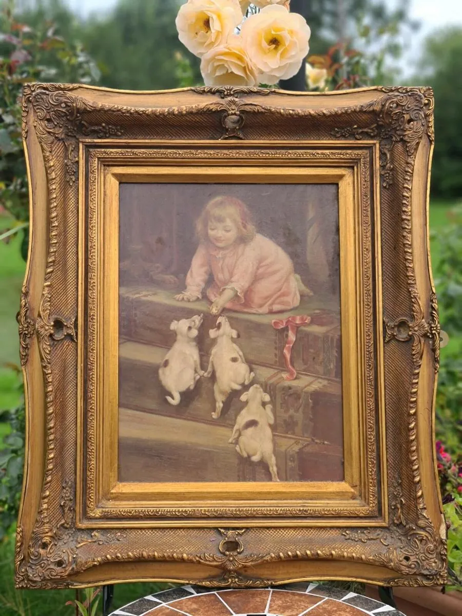 Antique large oleograph - Image 4
