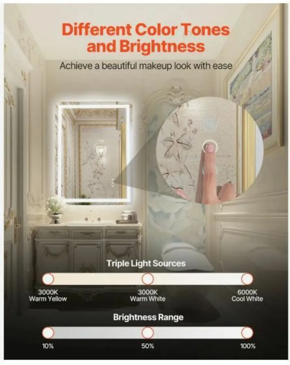 LED Bathroom Mirror 3 Colors - Image 2