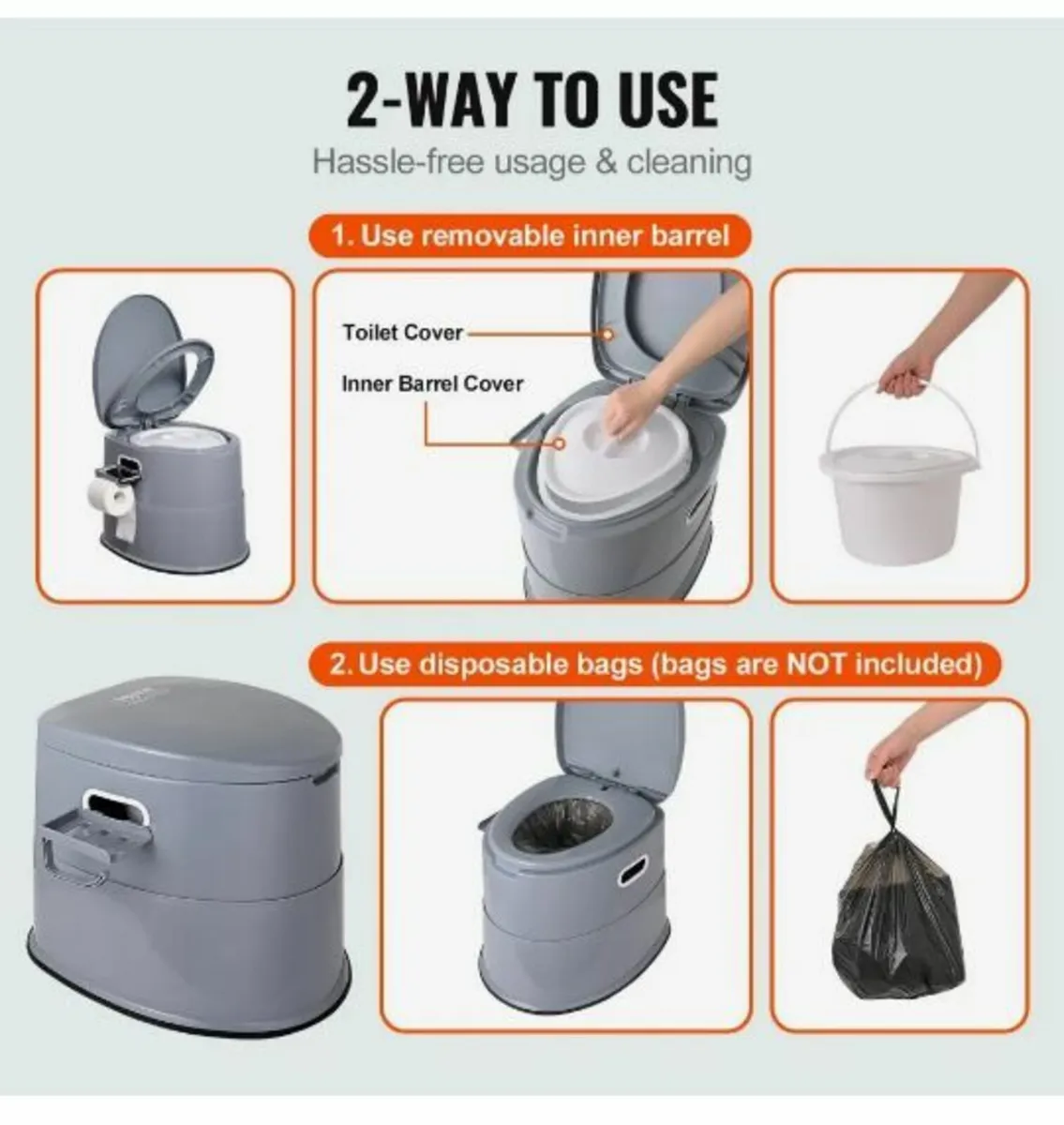 Portable Camping Toilet Inner Bucket - Image 2