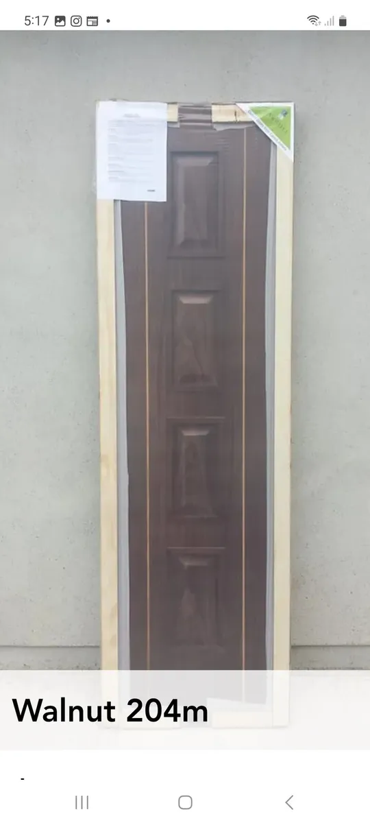 Walnut Doors 4 Panel heavy solid doors 78x24" Only - Image 1