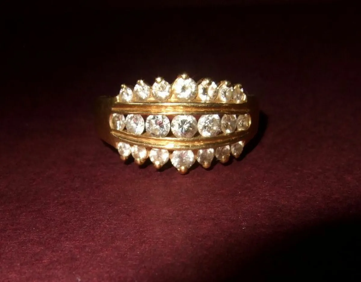 Fully Cert Vintage 18ct Gold/Diamond Coronet Ring - Image 3