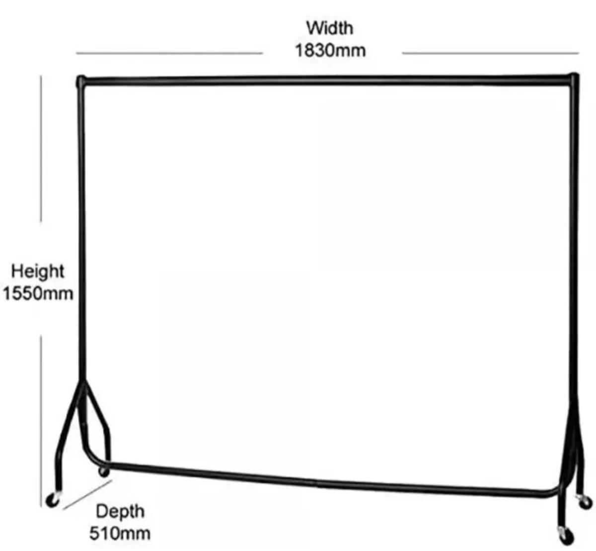 NEW 6ft Clothes Rail Heavy Duty 95kg Capacity - Image 2