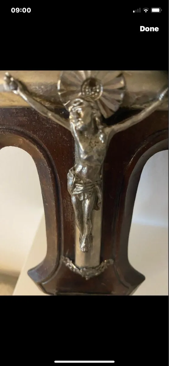 Vintage Timber & Metal Crucifix - Image 2