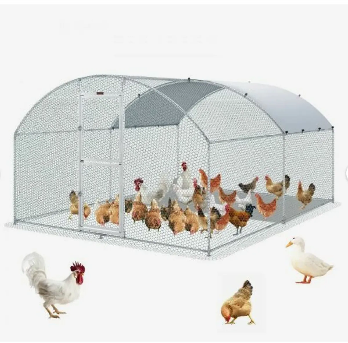 Large Metal Chicken Coop with Run, - Image 1