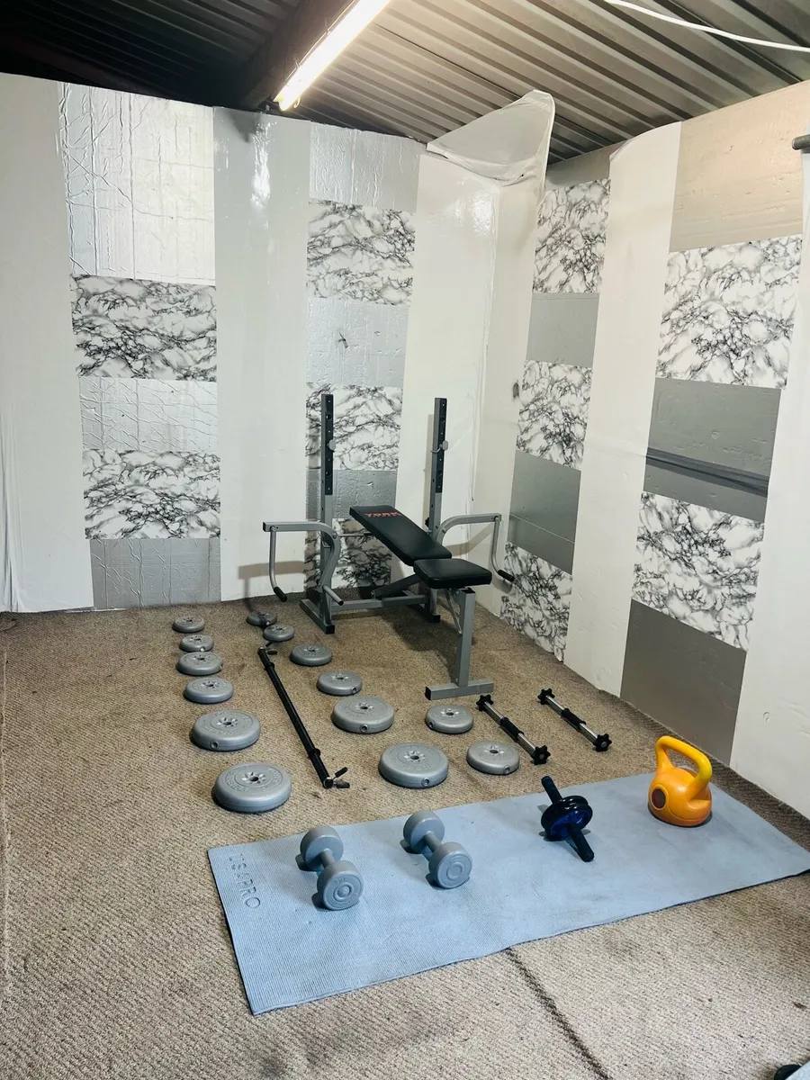 Adjustable bench weights barbell dumbbells ketlbl - Image 1