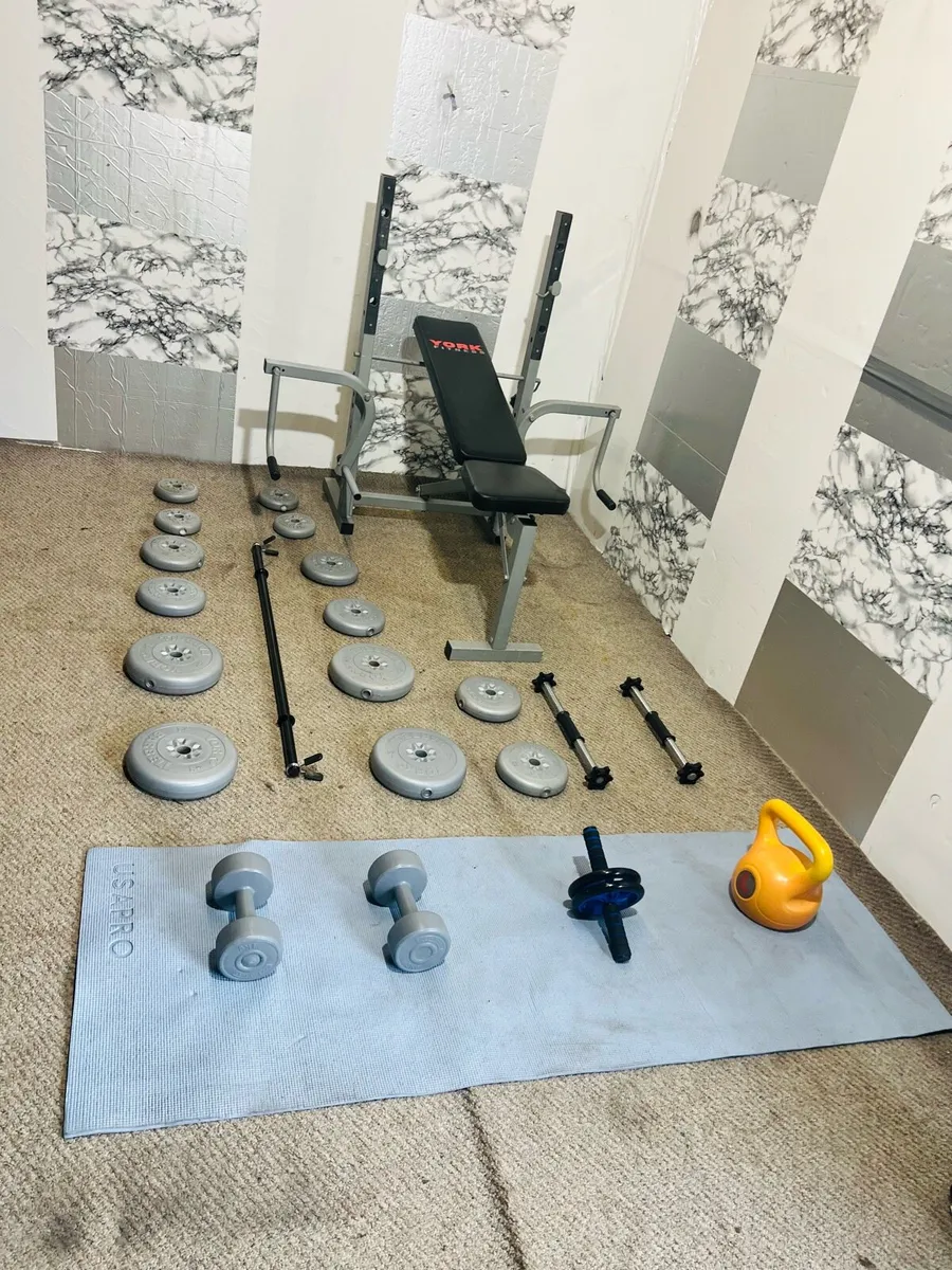 Adjustable bench weights barbell dumbbells ketlbl - Image 3