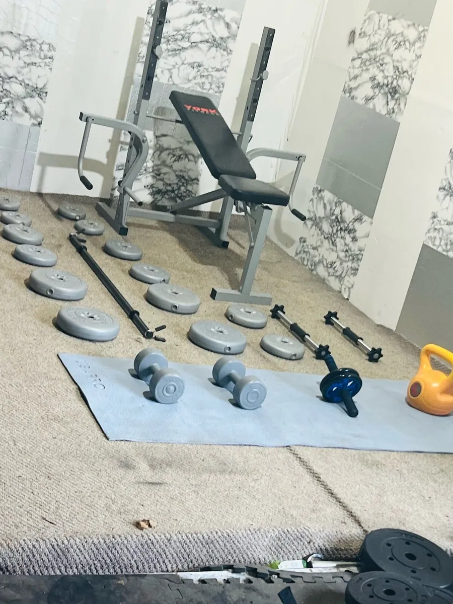 Adjustable bench weights barbell dumbbells ketlbl - Image 4