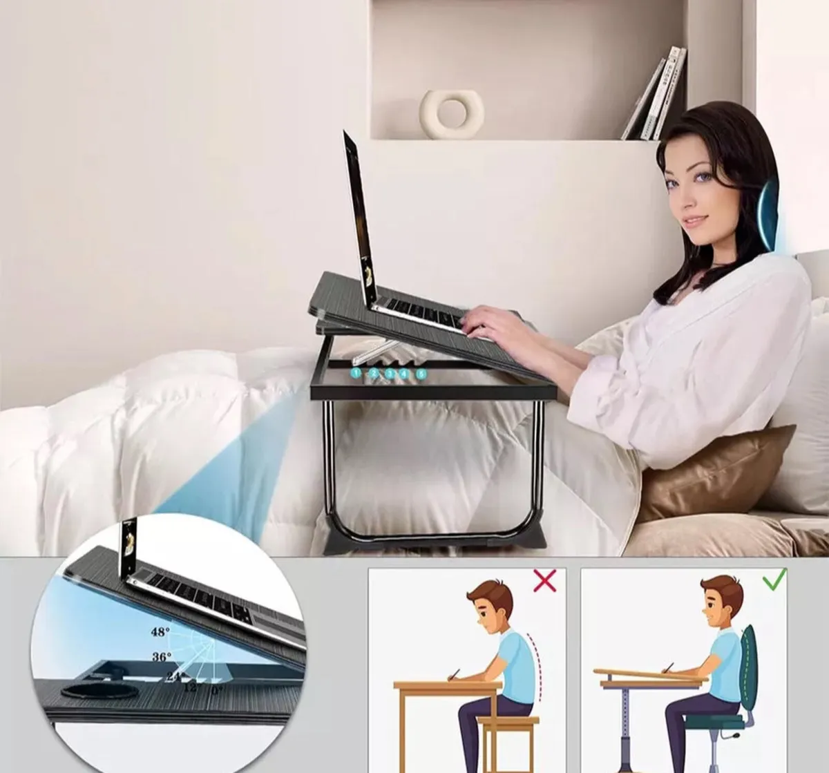 Folding Adjustable Laptop Desk Table NEW - Image 4