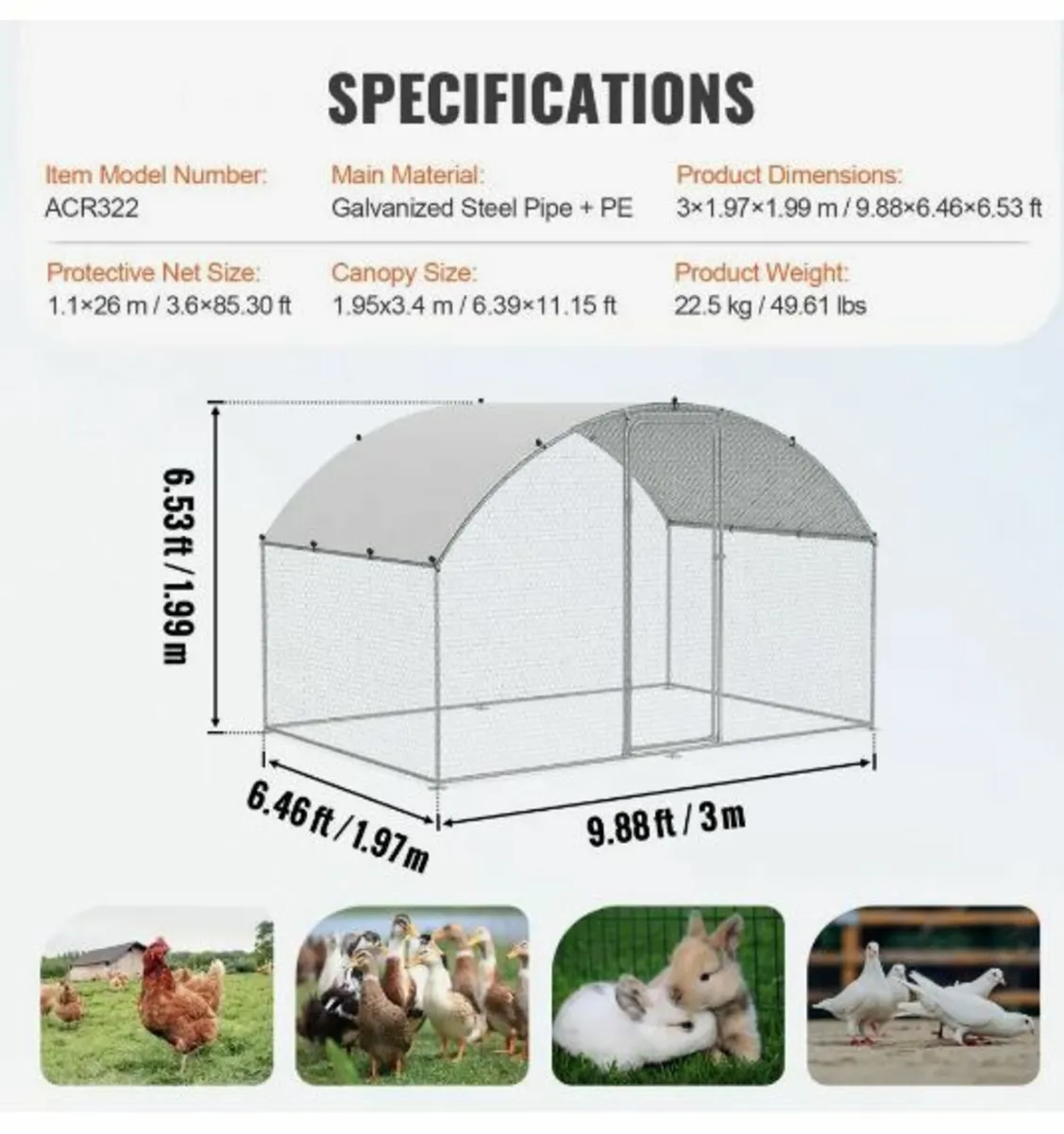 Chicken Coop, 3x1.97x1.99 m - Image 2