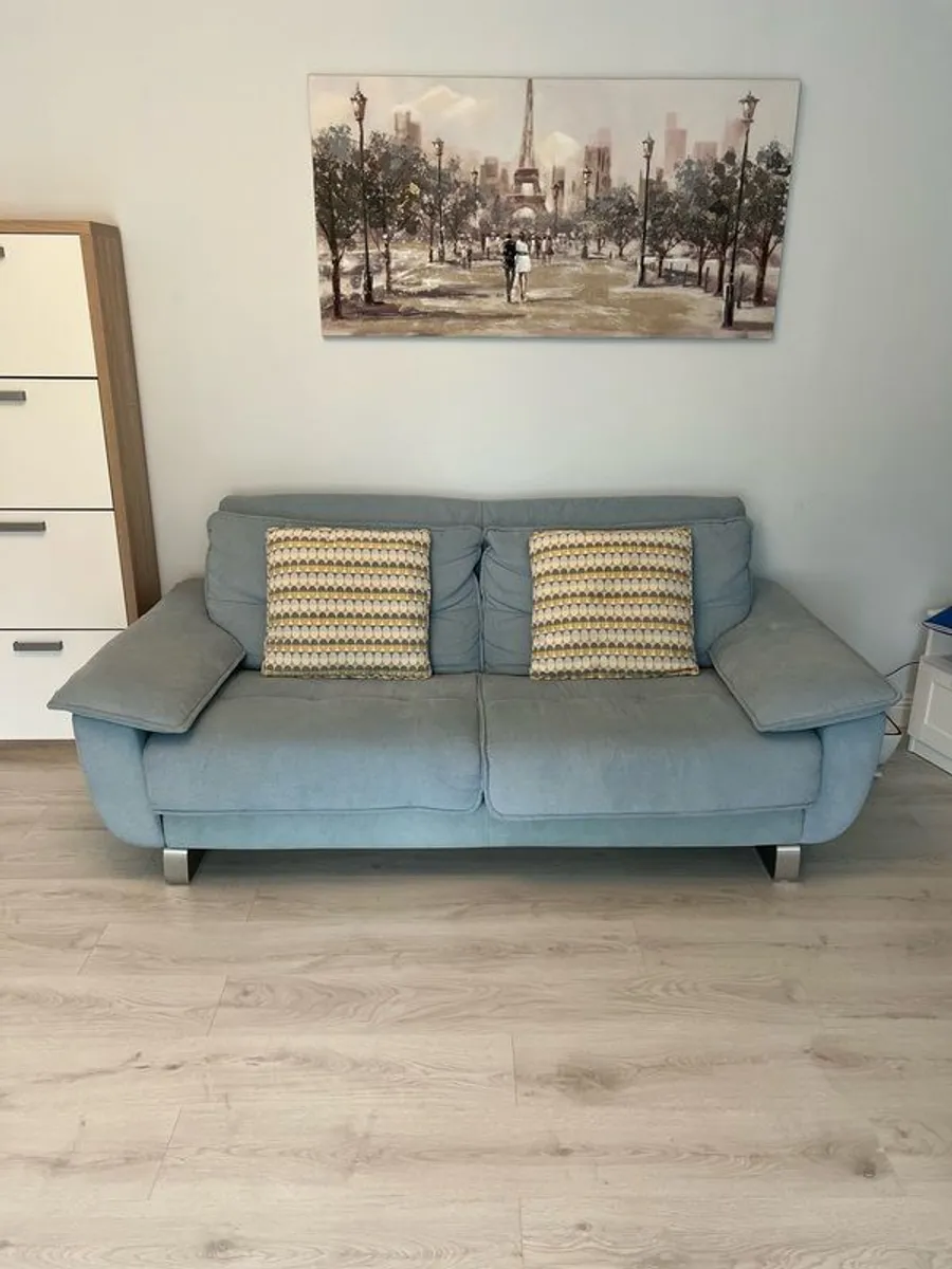 Sofa Bed baby blue in great condition - Image 2