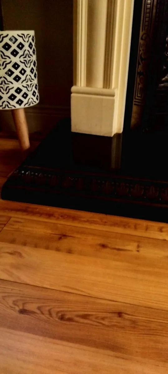 Cream wooden fireplace, heart and surround - Image 3