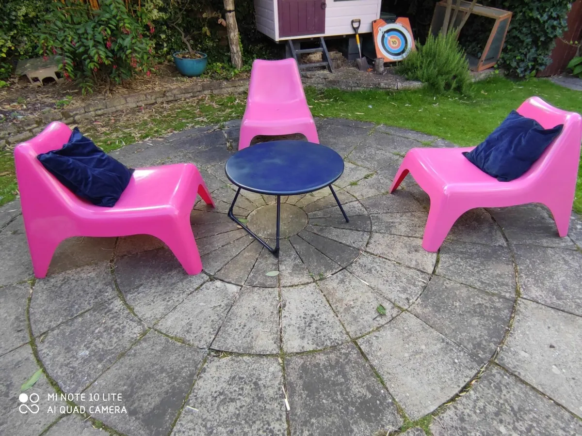 3 IKEA chair & small table - Image 2