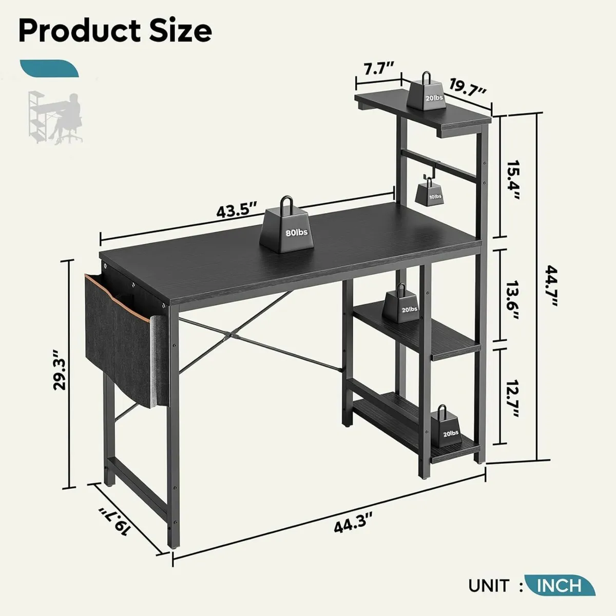 Computer Desk Shelves Small Corner Desk - Image 3