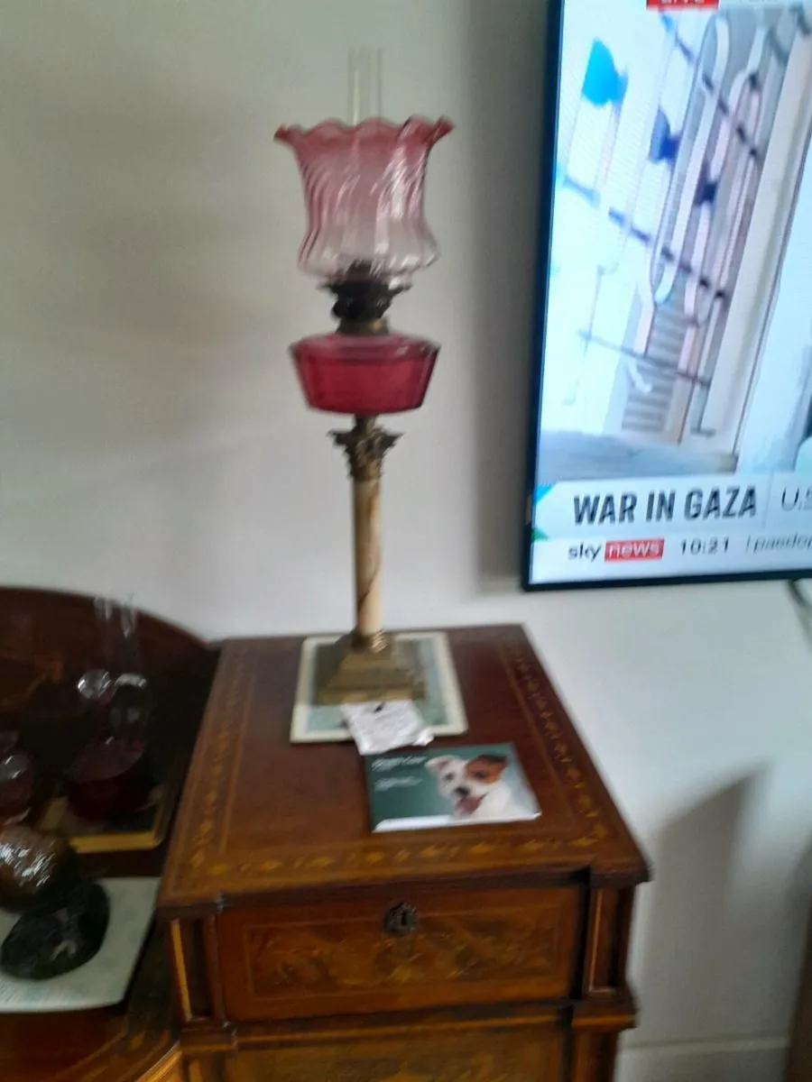 Old orignal oil lamp shade is perford olollol - Image 1