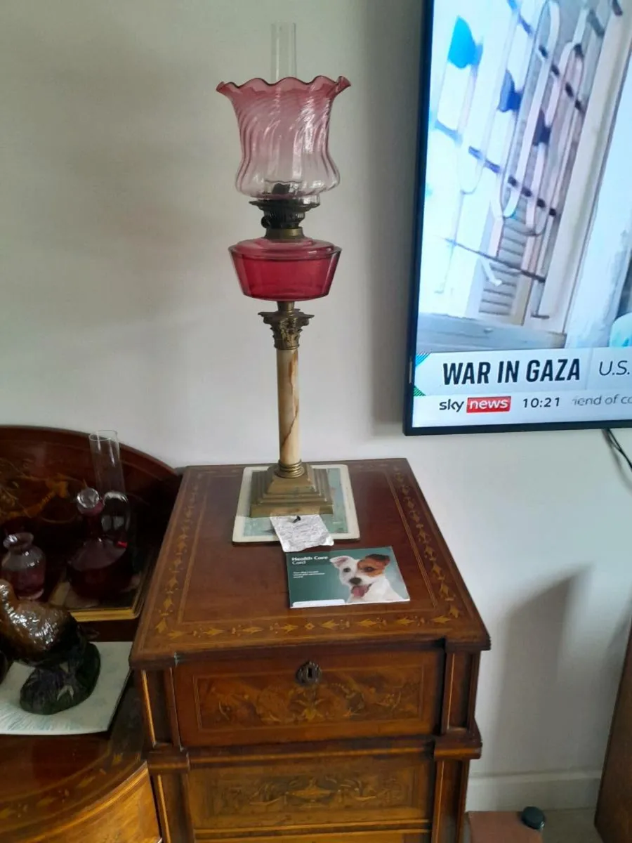 Old orignal oil lamp shade is perford olollol - Image 3