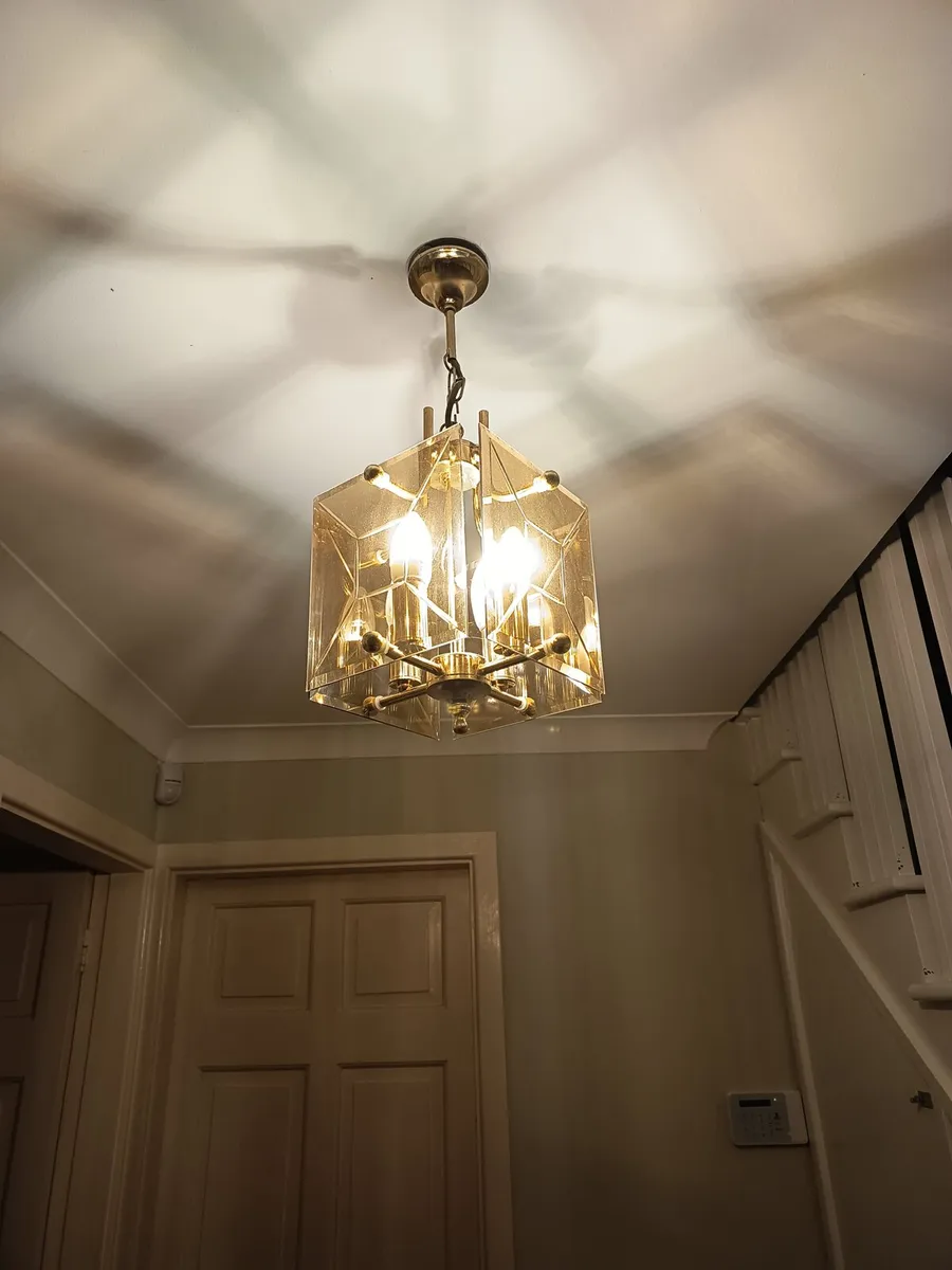 Elegant Brass & Glass Ceiling Light Fitting