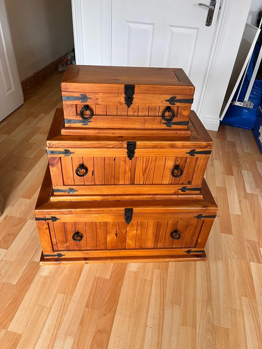 Set of storage boxes, Mexican pine - Image 1