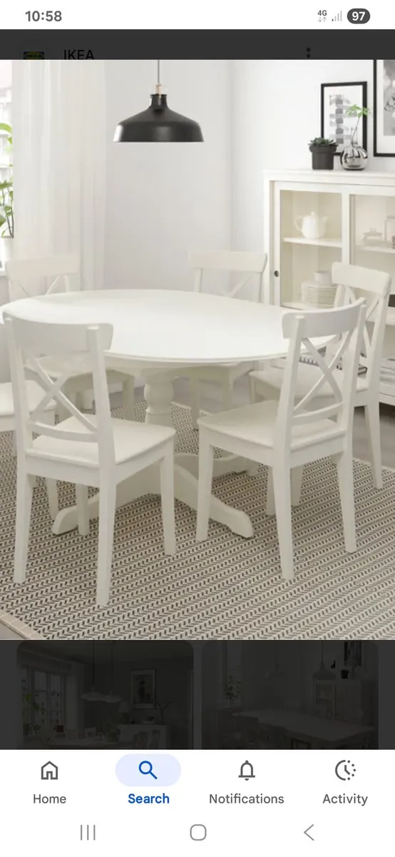 Extendable Ikea Table and Chairs - Image 1