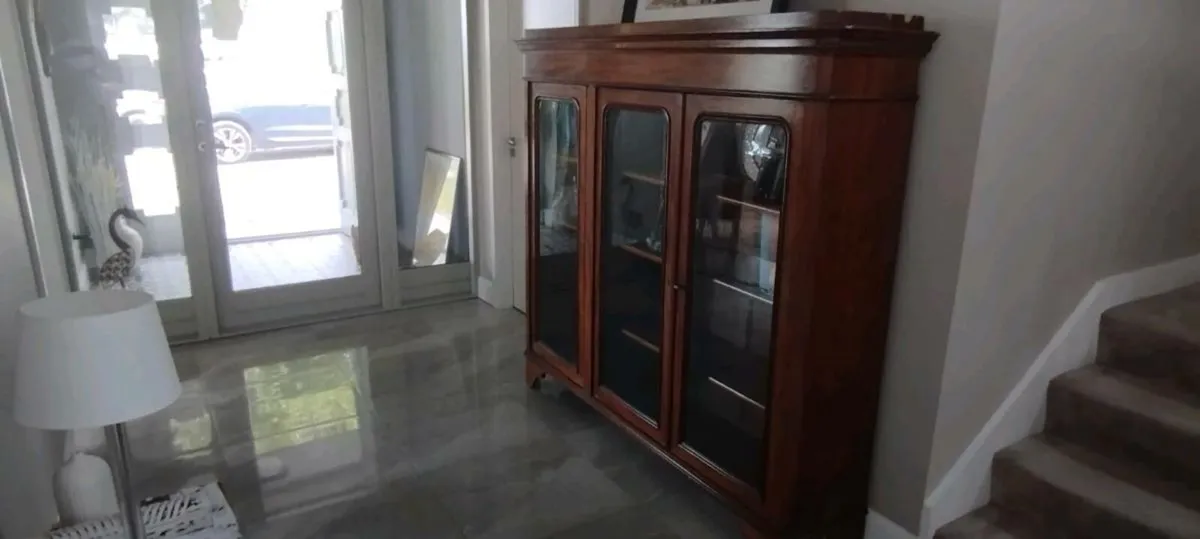 Mahogany Glass Bookcase - Image 3