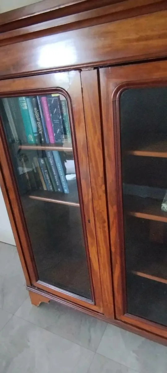 Mahogany Glass Bookcase - Image 4