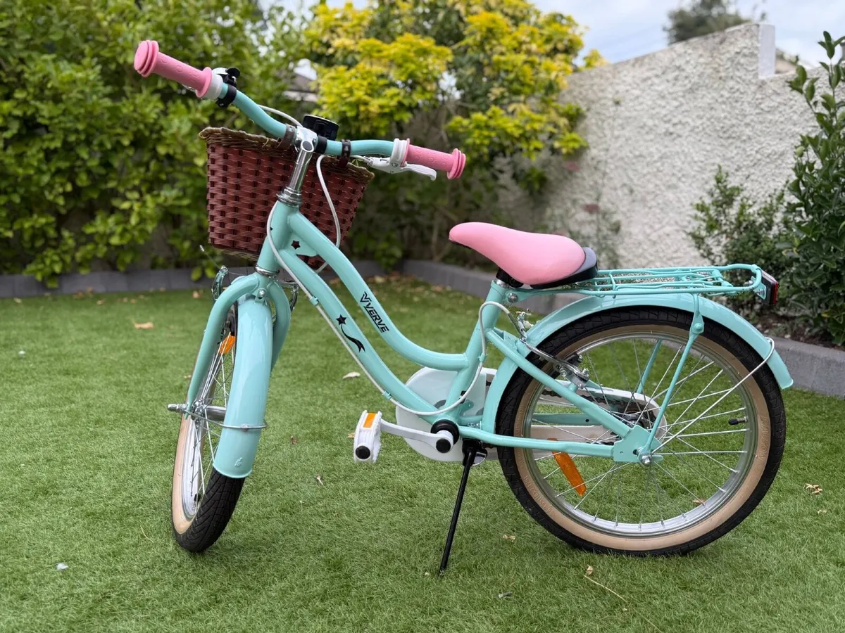 18 Inch Verve Star Bike with Basket Mint and Pink - Image 4
