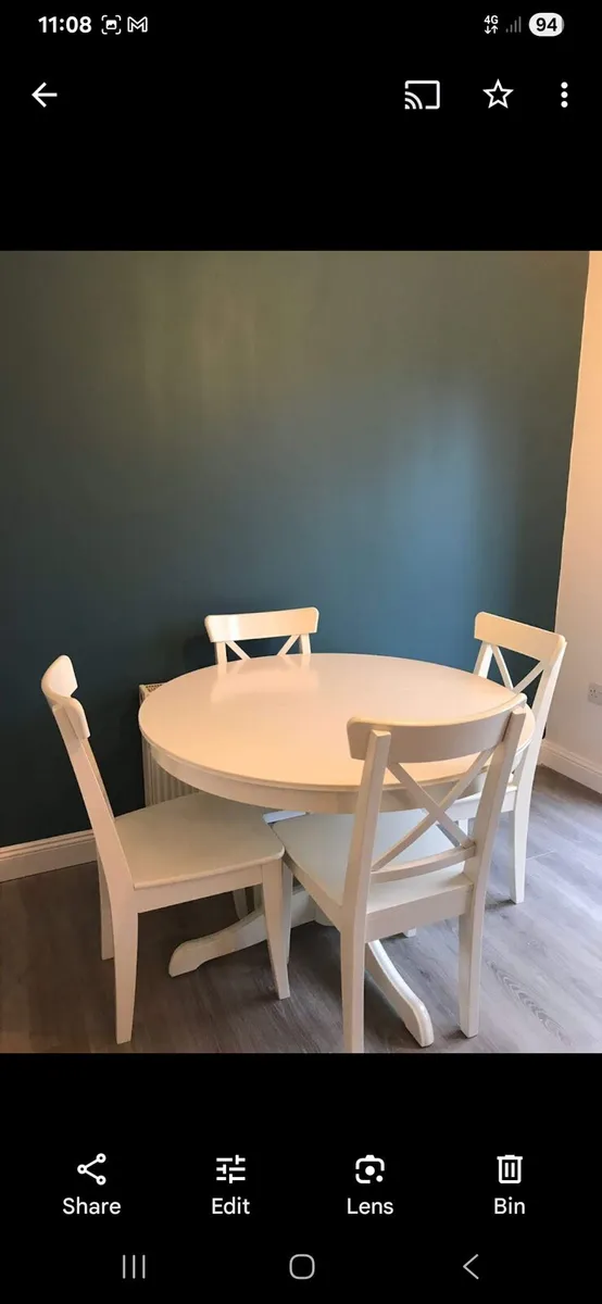 Extendable Ikea Table and Chairs - Image 3