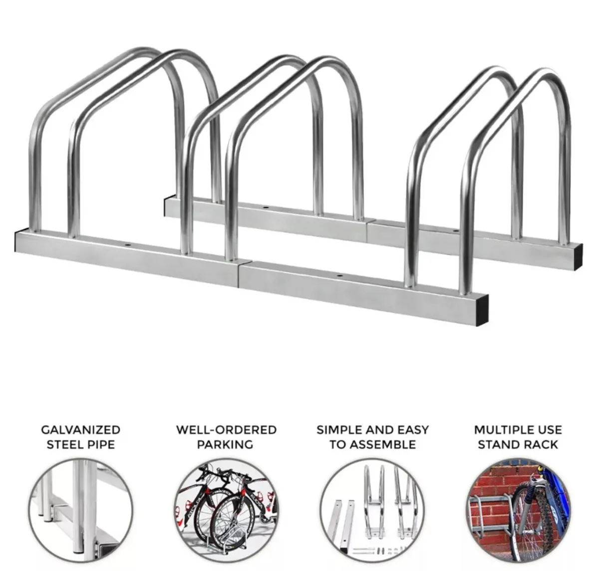 3, 4 or 5 Bicycle Parking Stand Steel Bike Rack - Image 1