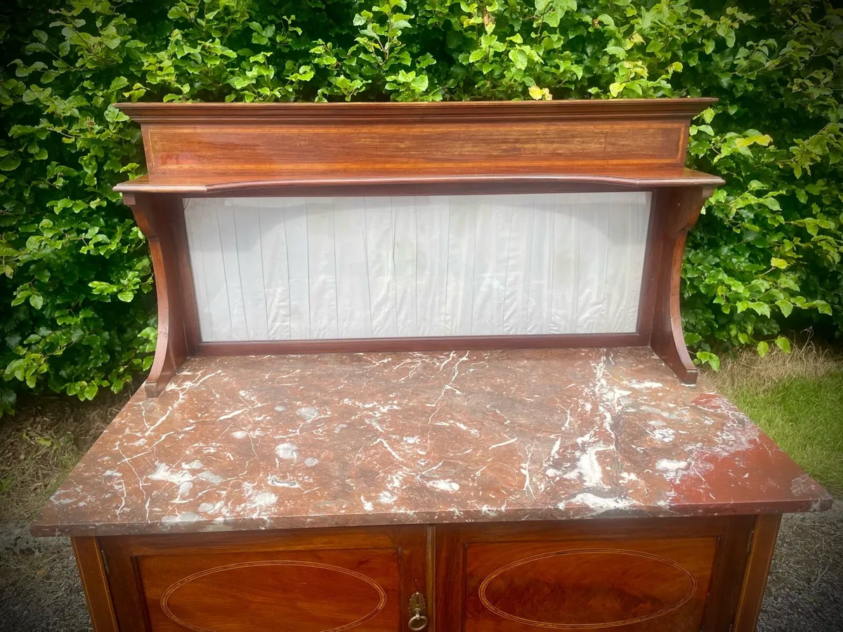 Edwardian Sideboard Dresser Washstand Marble - Image 3