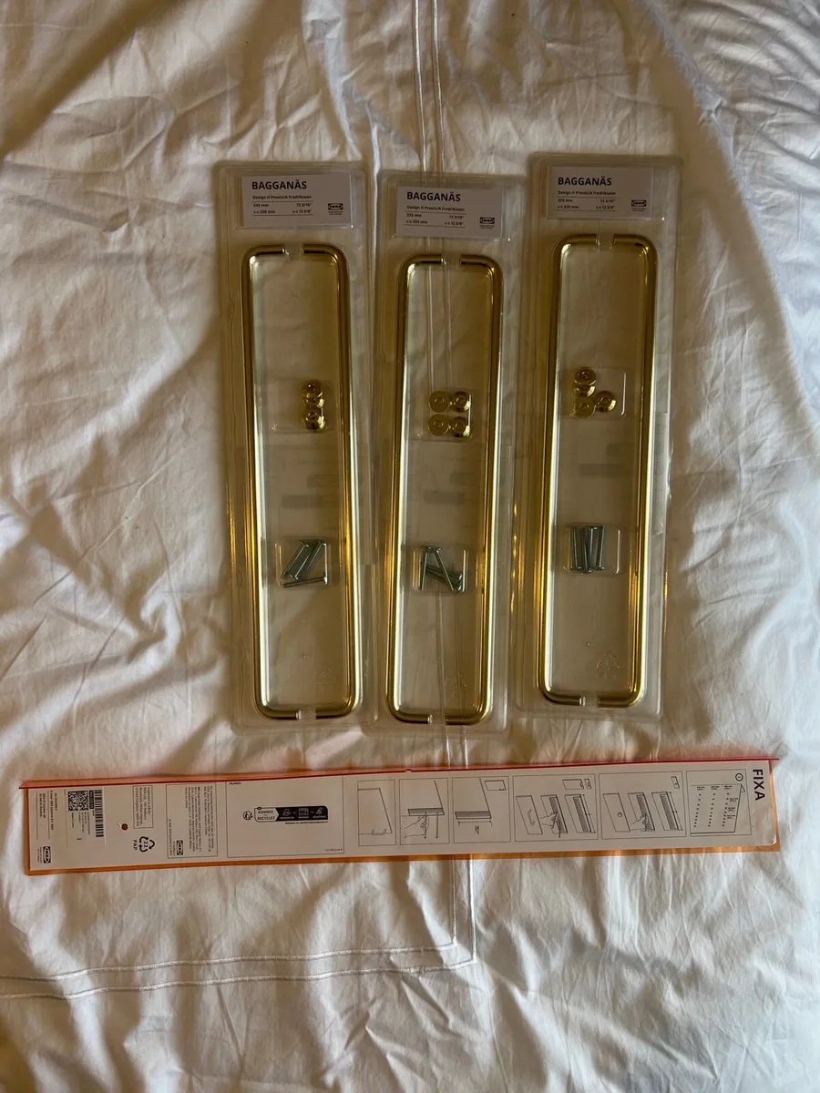 6x Brass handles- IKEA Bagganas 335mm - Image 3
