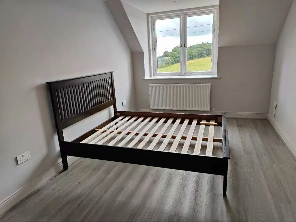 King - Size 99% New Solid Wood Bed | Moving Sale - Image 1